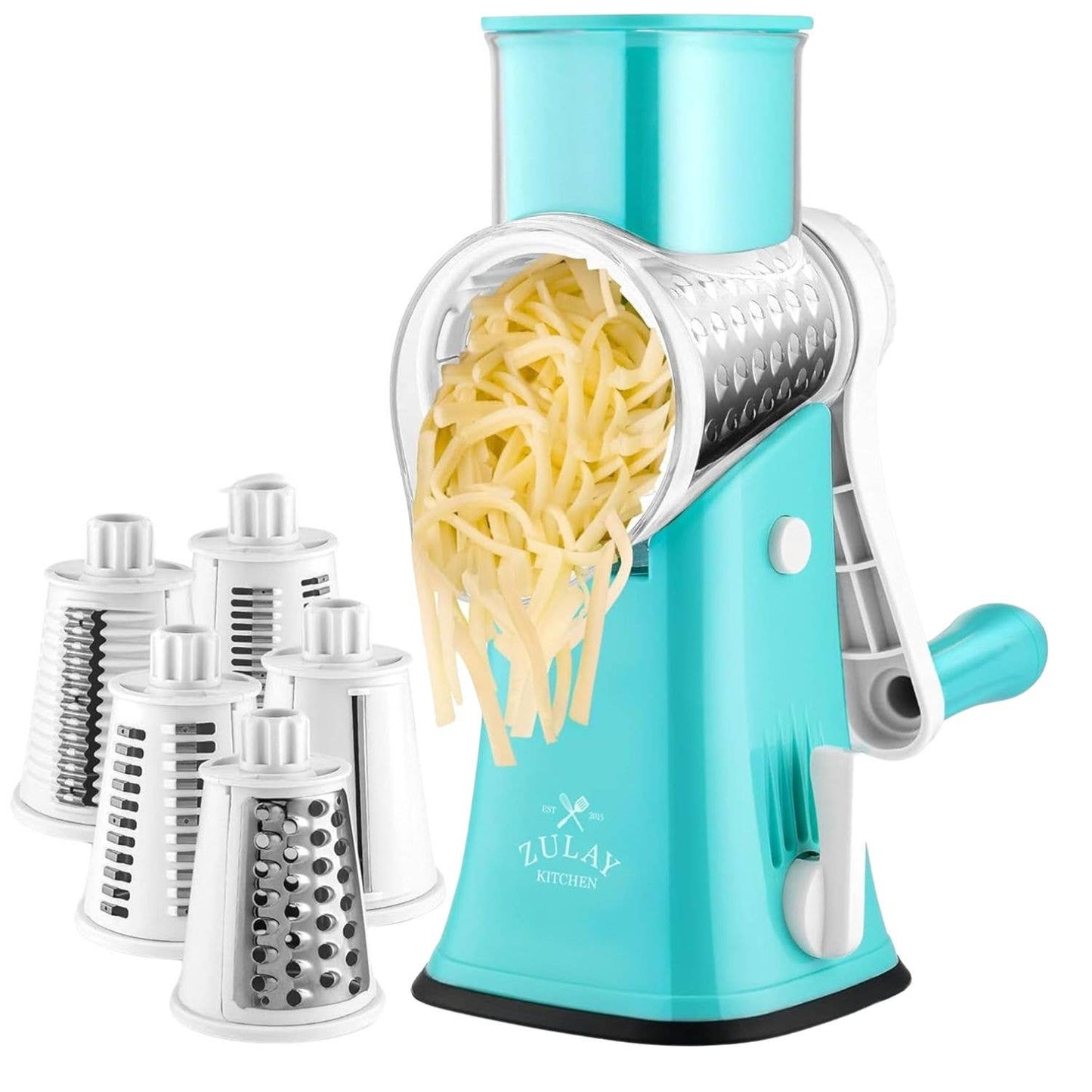 Rotary Cheese Grater with 5 Interchangeable Drums