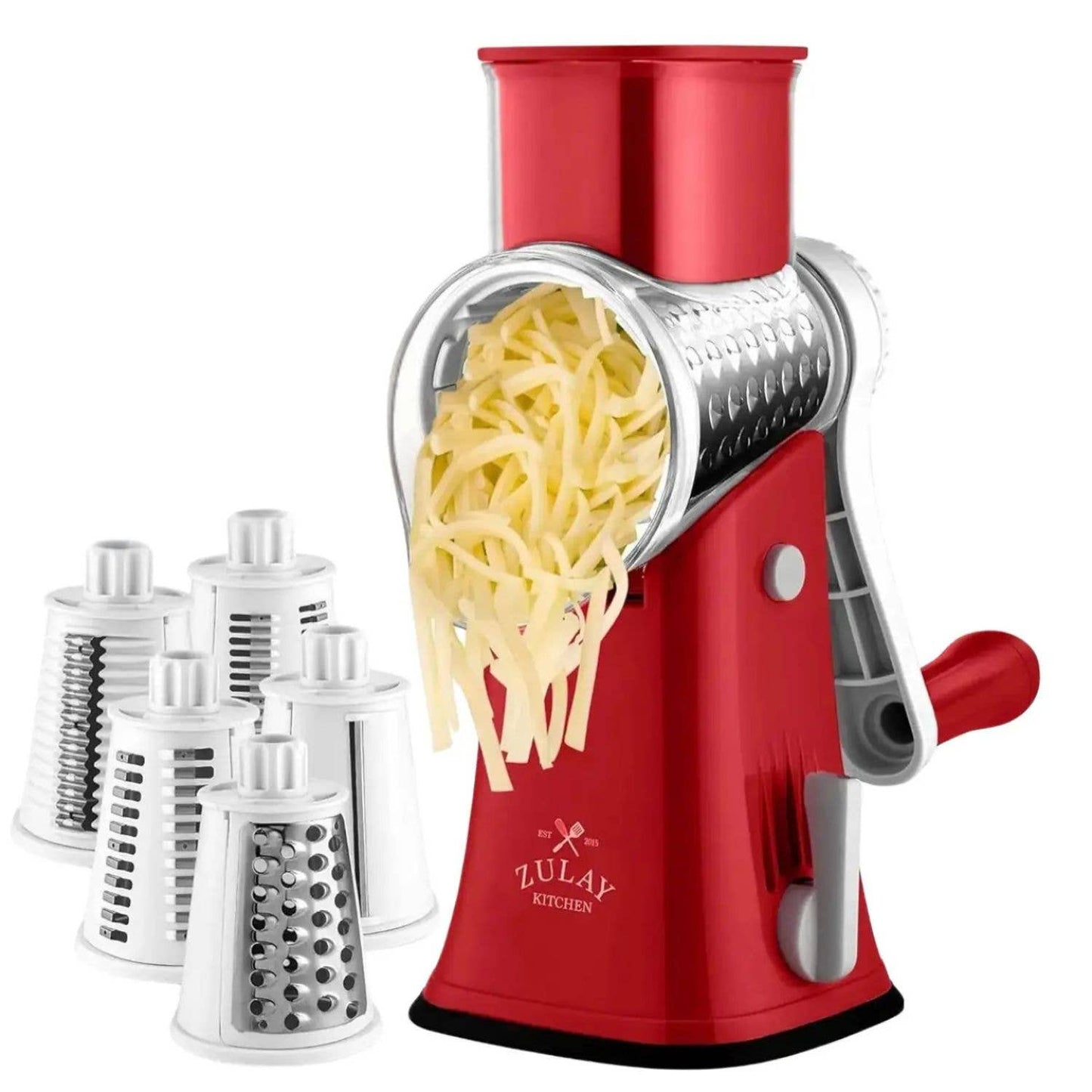 Rotary Cheese Grater with 5 Interchangeable Drums
