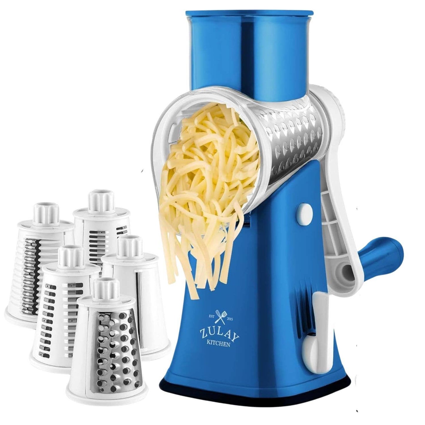 Rotary Cheese Grater with 5 Interchangeable Drums