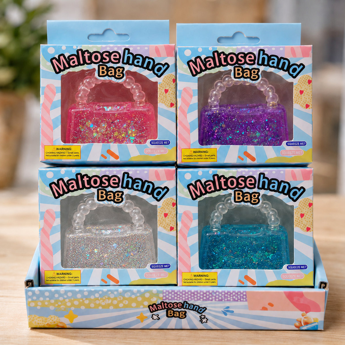 NEW ARRIVAL MYSTERY COLOR Maltose Glitter Handbag Squishy Fidget Toy Stress Relief