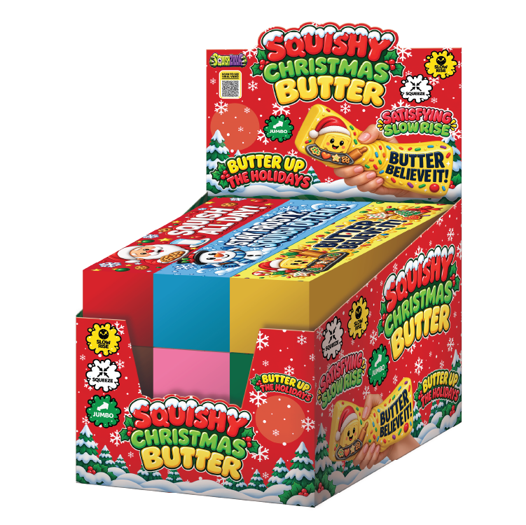 Fun Doh 10" Christmas JUMBO Butter Slow-Rise Toy - 9/Display: Wholesale Price