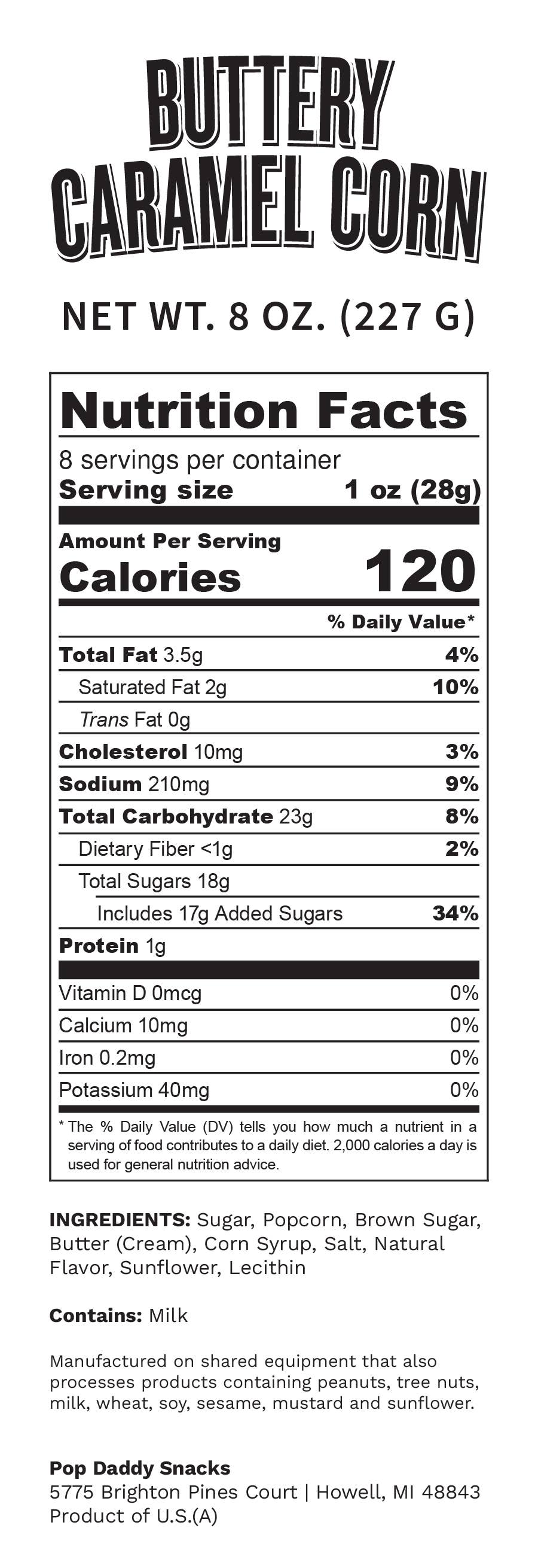 Pop Daddy - Premium Buttery Caramel Corn Family Reserve 8oz. F184