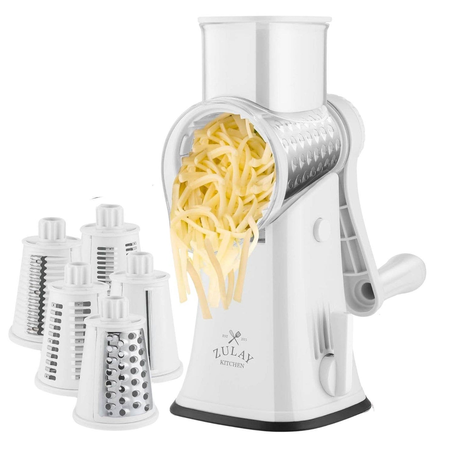 Rotary Cheese Grater with 5 Interchangeable Drums