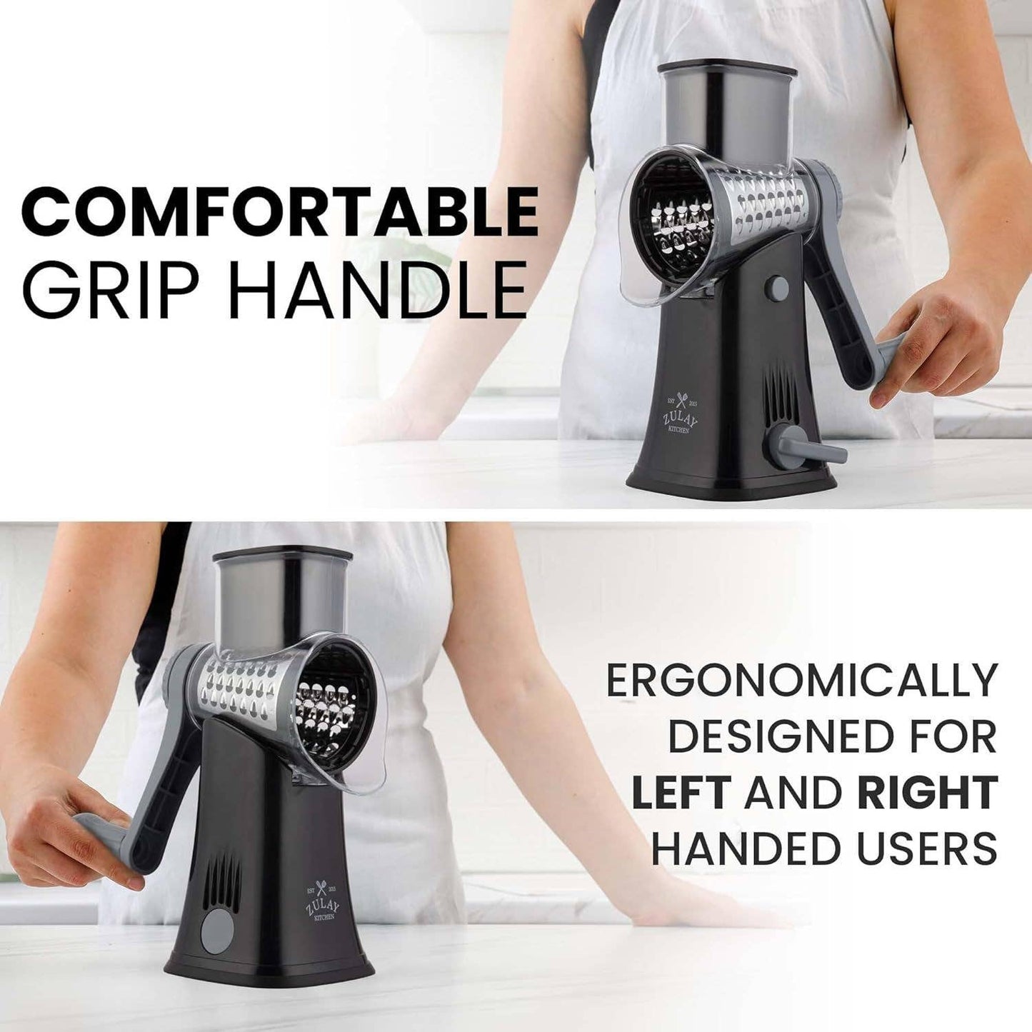 Rotary Cheese Grater with 5 Interchangeable Drums