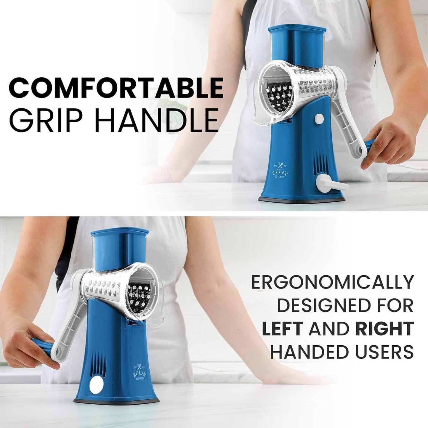 Rotary Cheese Grater with 5 Interchangeable Drums