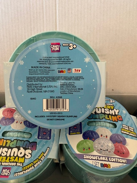 NEW ARRIVAL!! RMS® Snowflake Mystery Bao Bun 4" Dumpling Squishy Fidget Toy (1pc)