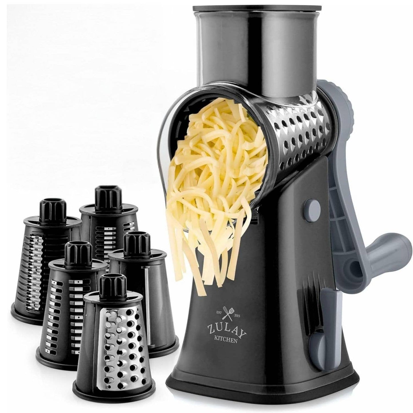 Rotary Cheese Grater with 5 Interchangeable Drums