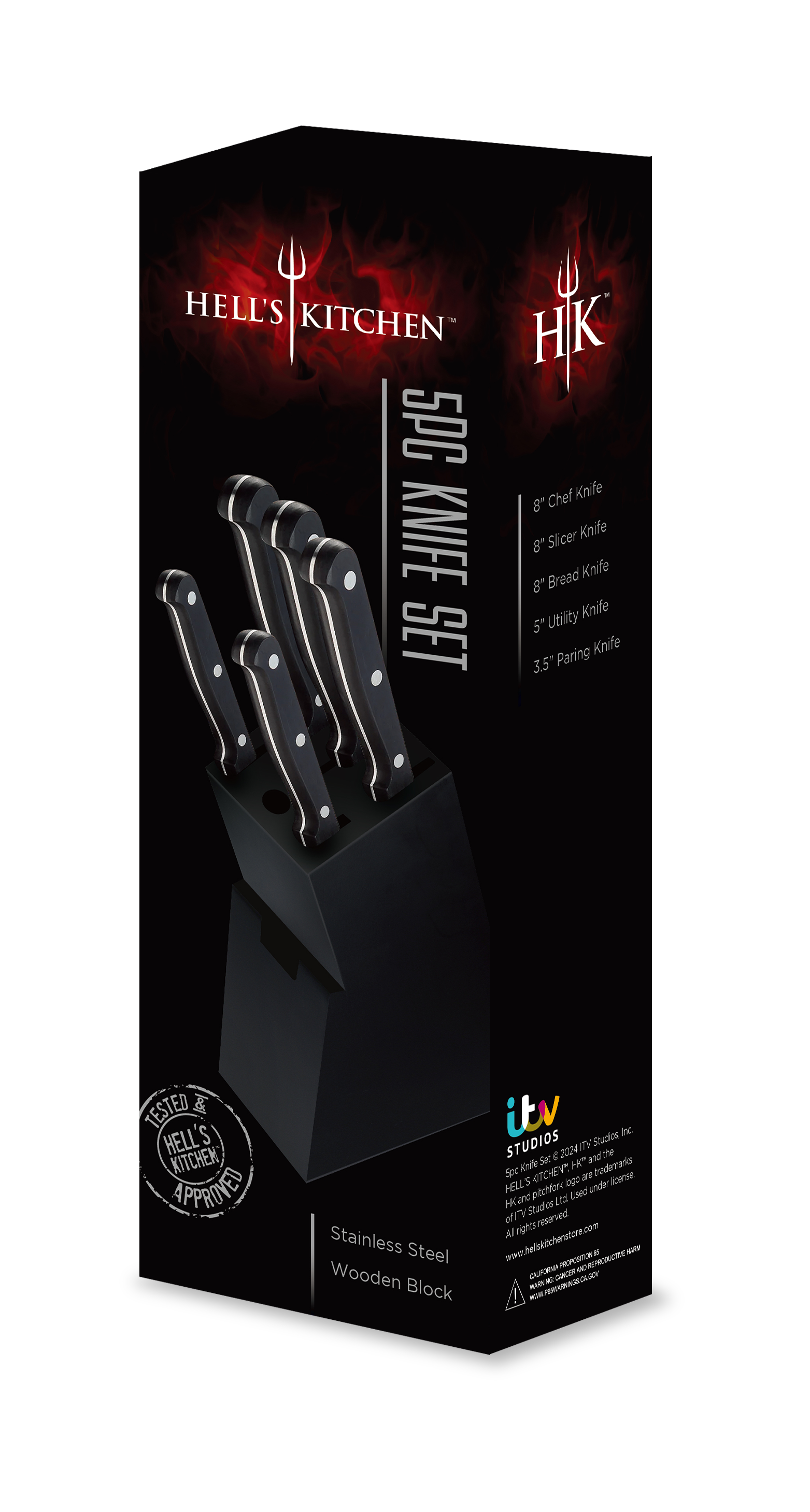 Hell's Kitchen 5 Pc Knife Set with Block My Minky Obsession