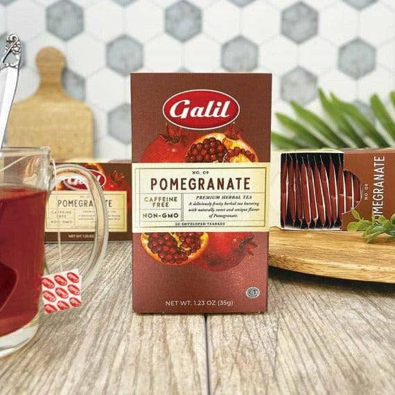 Pomegranate Herbal Tea | 20' Tea Bags | 1.23 oz | Galil F138