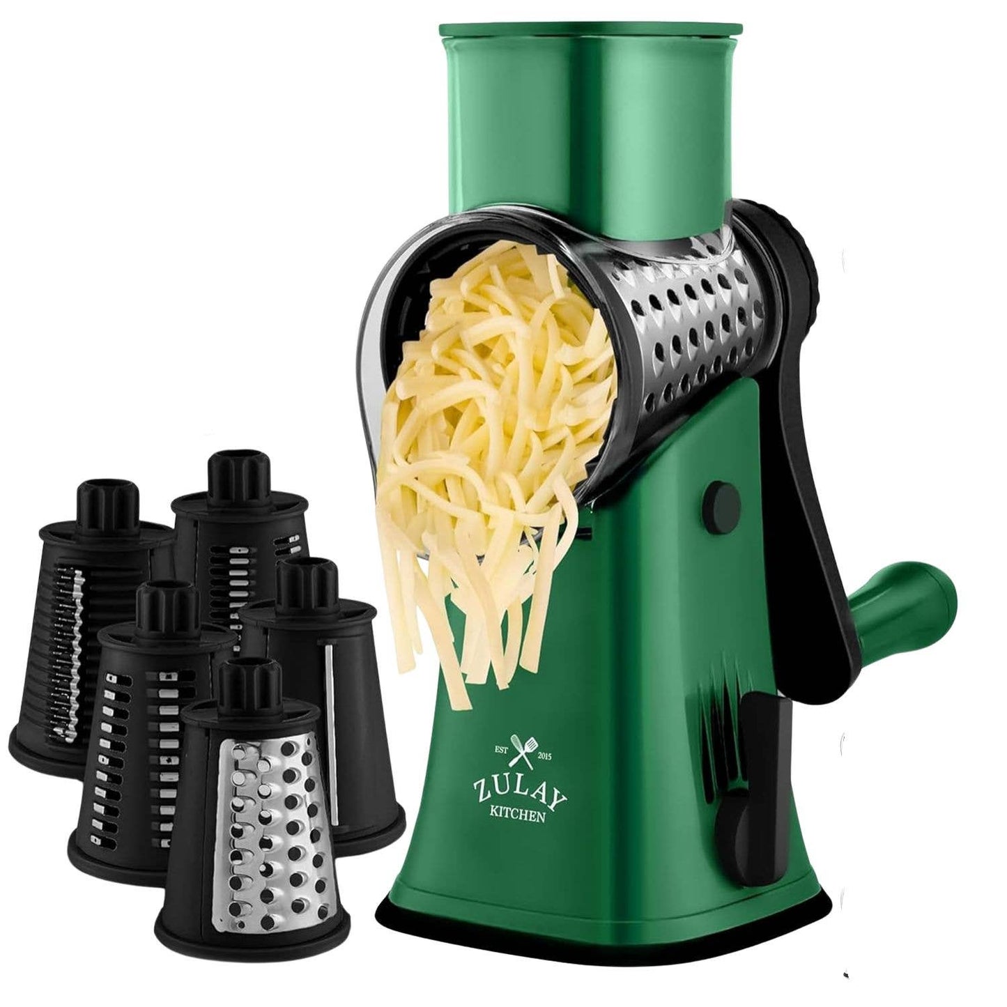 Rotary Cheese Grater with 5 Interchangeable Drums
