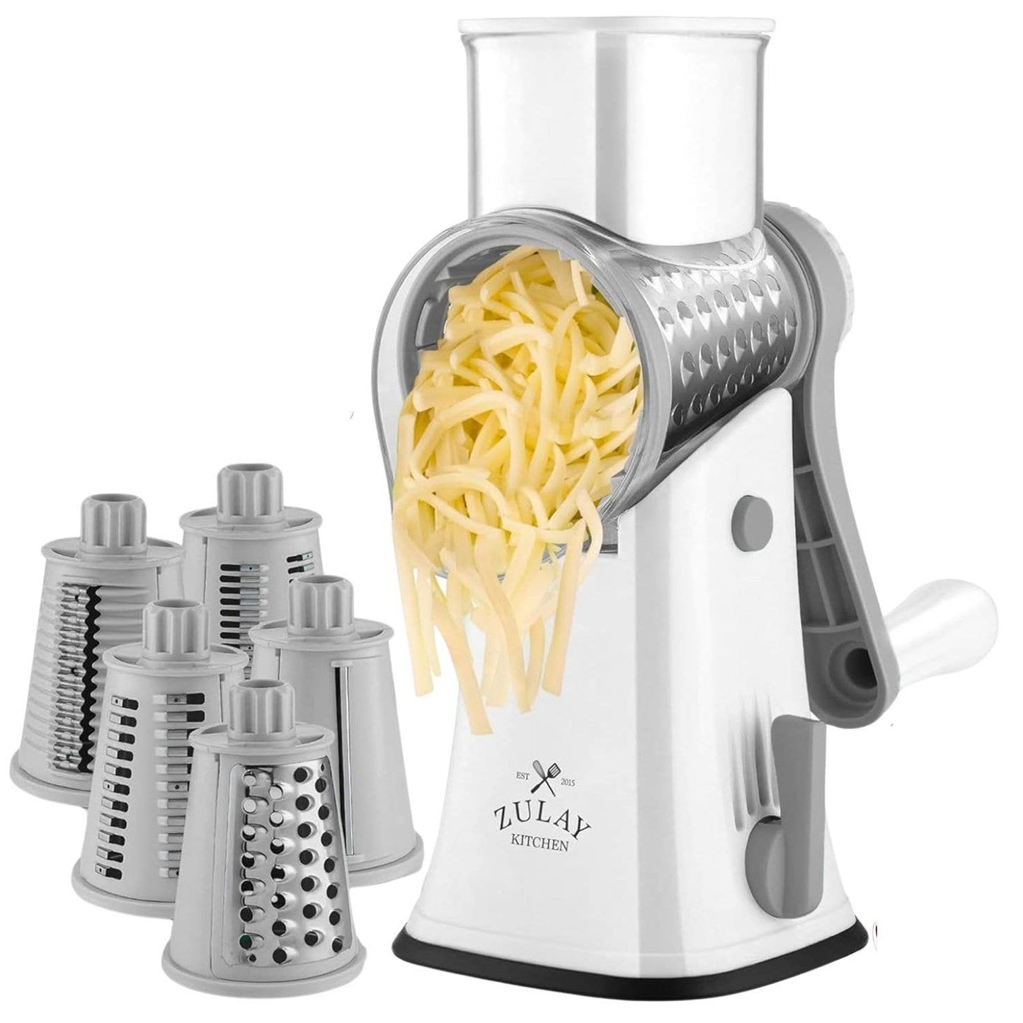 Rotary Cheese Grater with 5 Interchangeable Drums