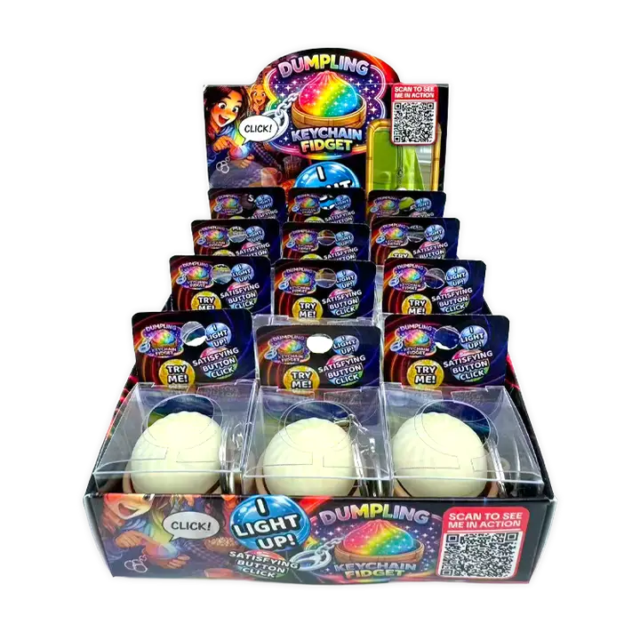 Fun Doh Dumpling Light-Up Click Fidget Keychain
