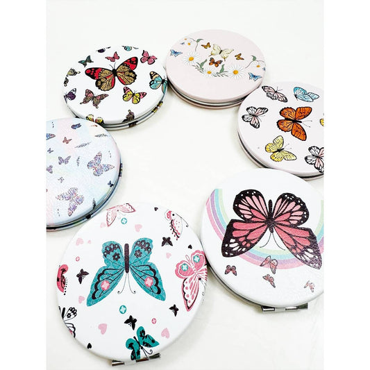 Butterfly Double Sided Circle Cosmetic Mirror shippers choice