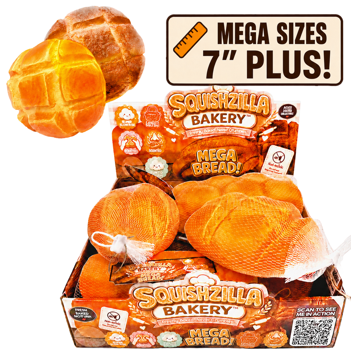 Fun Doh MEGA 7" Bread Slow Rise Squishy Bakery - 6/Display: Wholesale Price