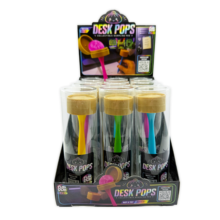 Fun Doh Squishy Dumpling Pen Desk Pop Variety - 12/Display: Wholesale Price