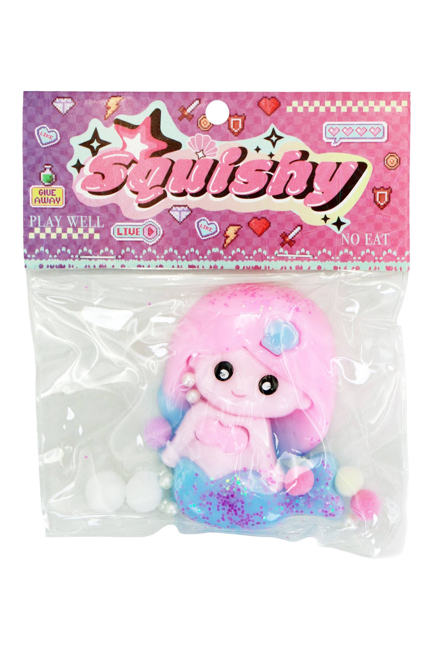 Mermaid Princess Glittered Jiggly Mochi Sticky Squishy MYSTERY COLOR