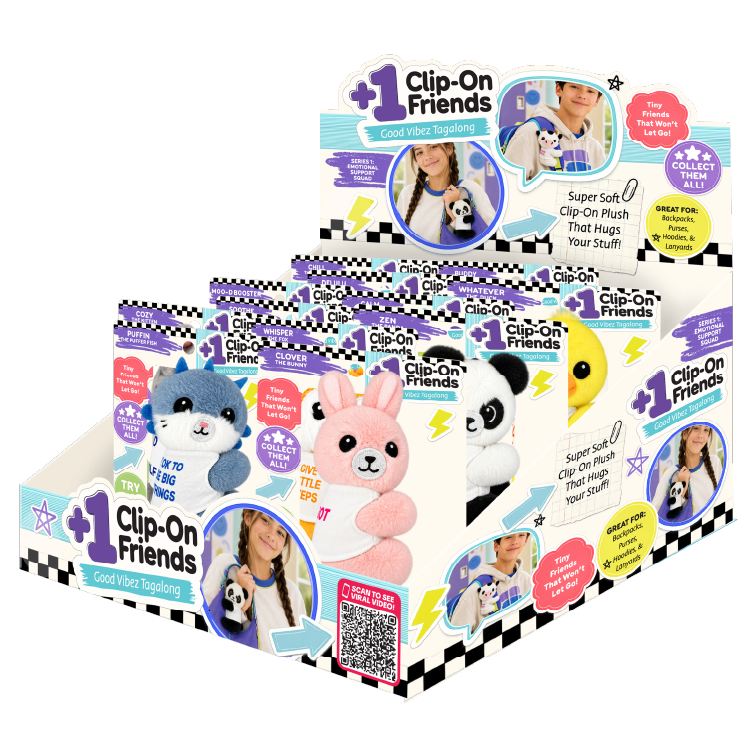Emotioal Support Clip-on Soft Plush Animals - 12/Display: Wholesale Price