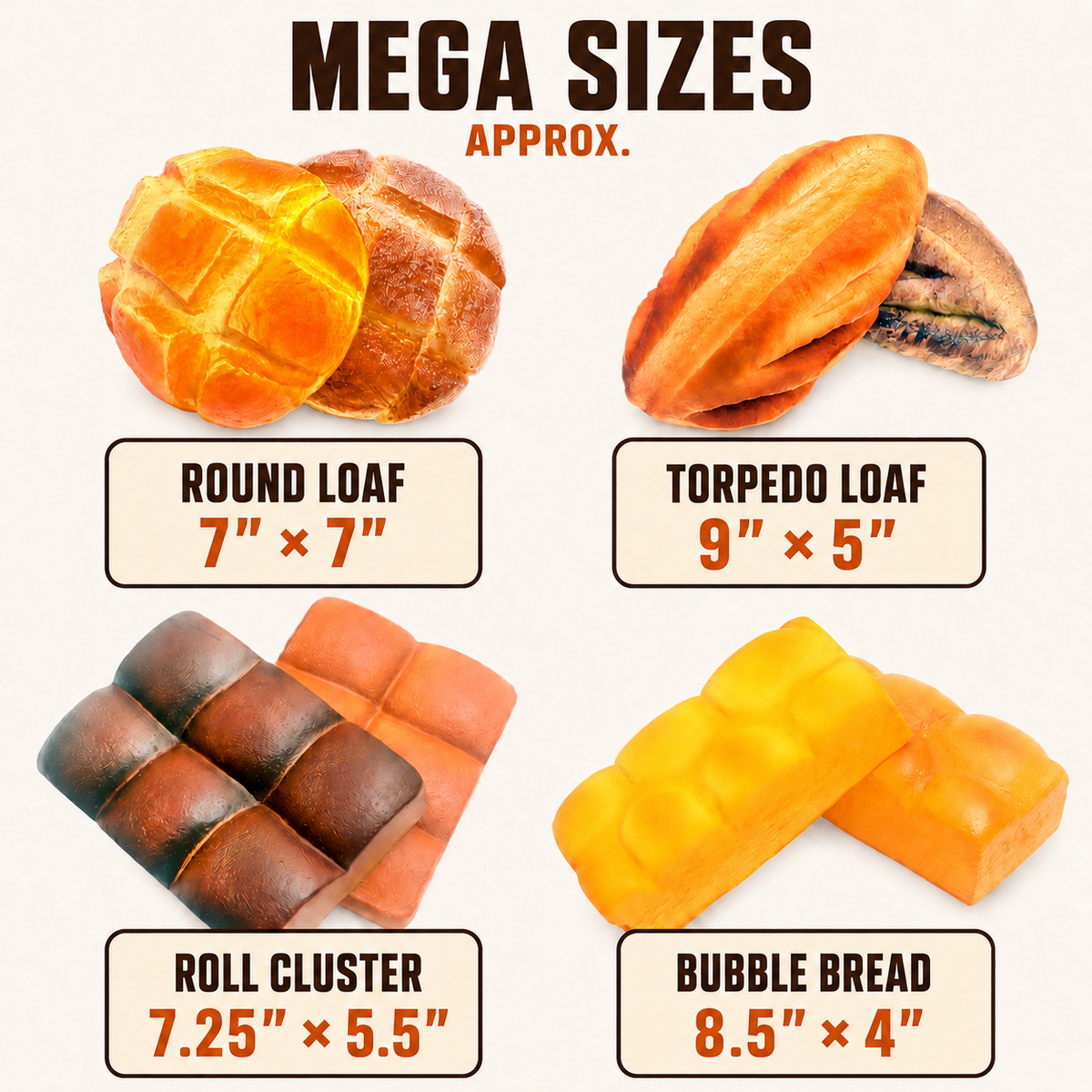 Fun Doh MEGA 7" Bread Slow Rise Squishy Bakery - 6/Display: Wholesale Price