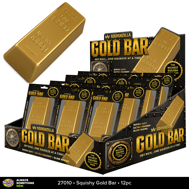 Fun Doh 5" Gold Bar Slow-Rise Squishy Toy - 12/Display: Wholesale Price