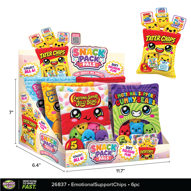 Snack Pack Pals Emotional Support Snack Plush Set | PREORDER