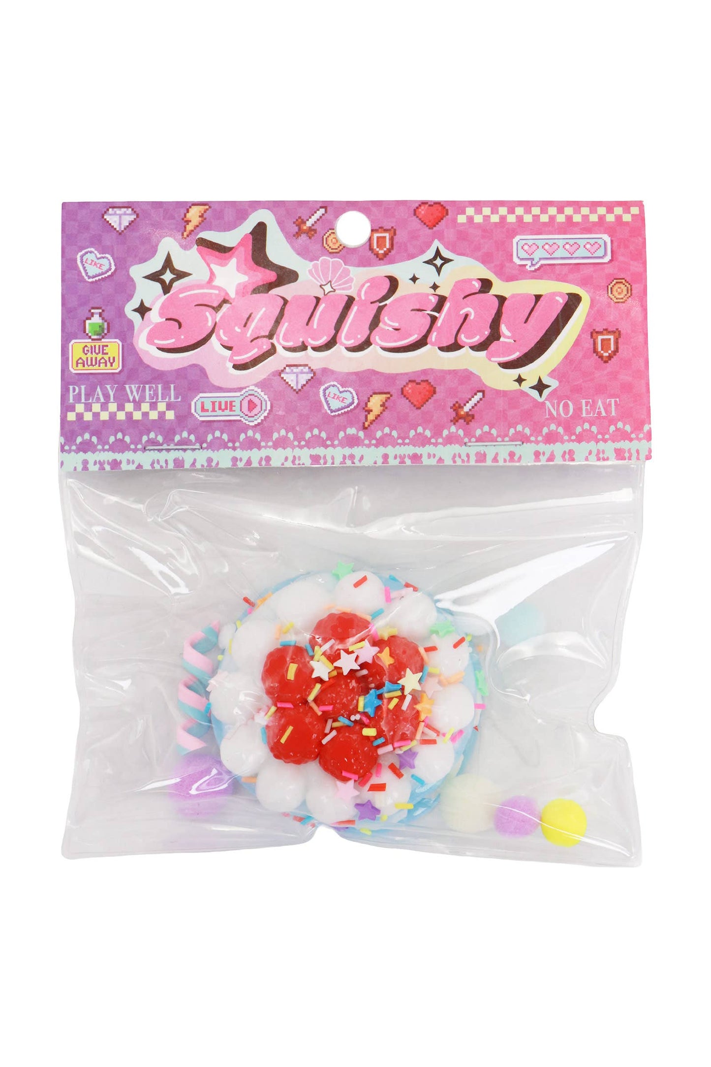 Sprinkled Strawberry Shortcake Jiggly Mochi Sticky Squishy