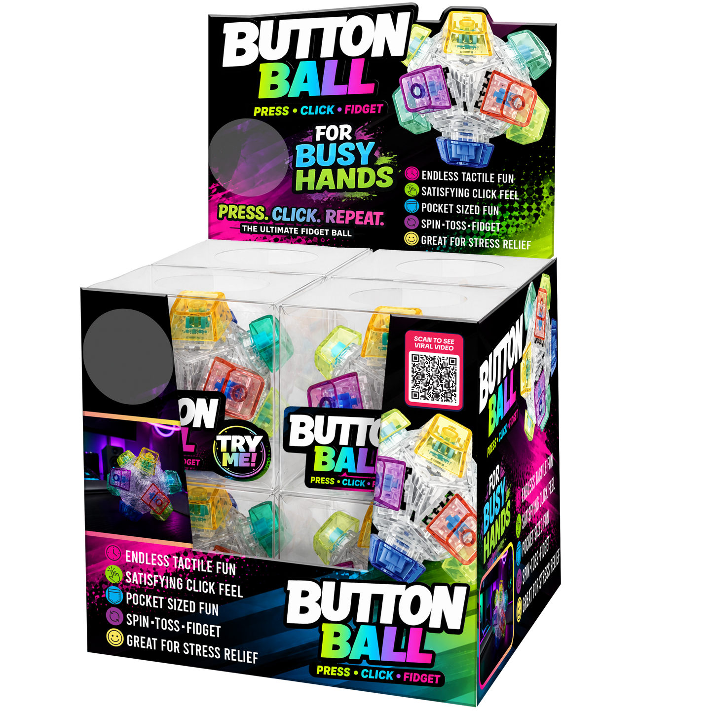 NEW ARRIVAL Sensory Fidget Button Ball MYSTERY COLOR