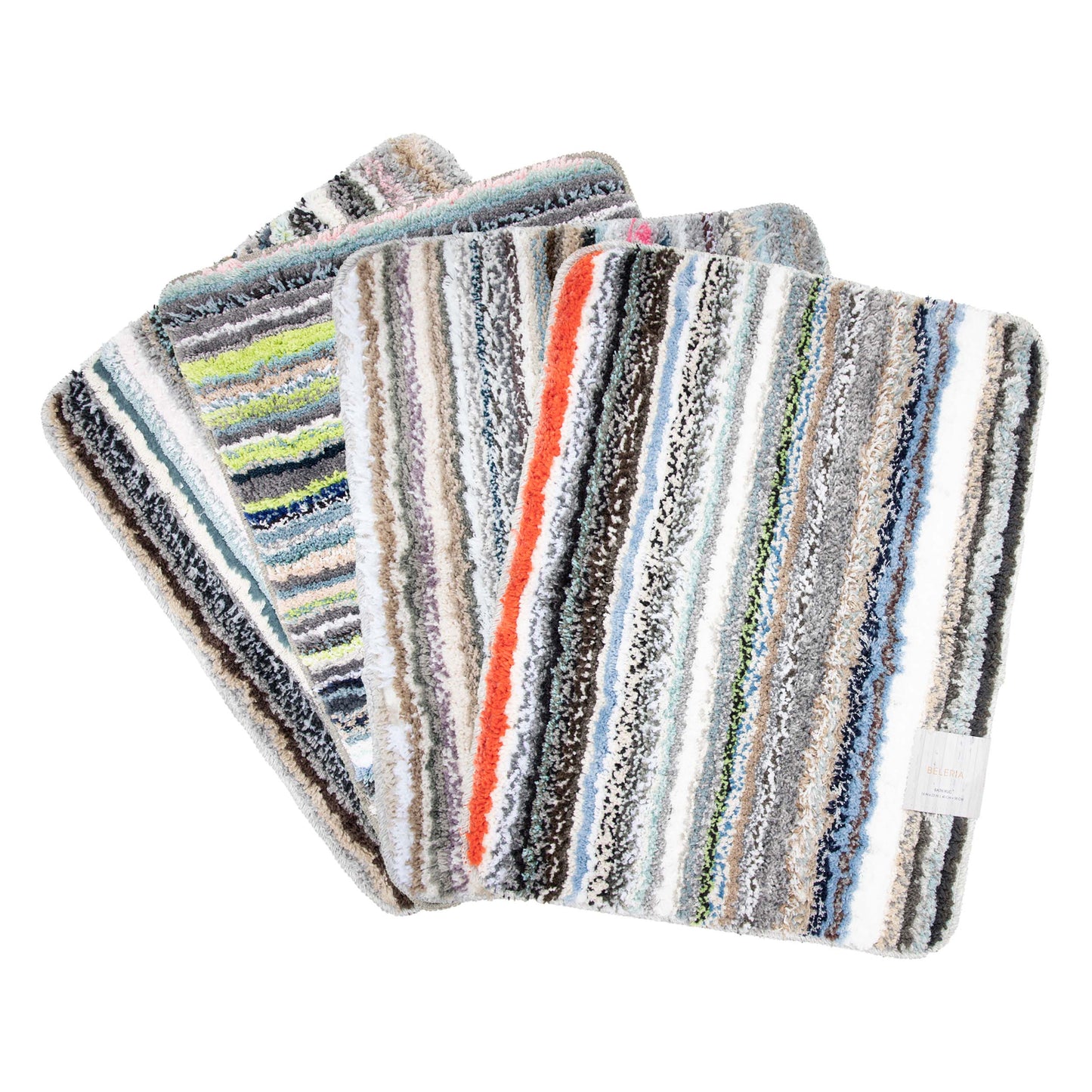 SALE MYSTERY  2 FOR $16 Beleria Rug 20x30, Assorted Stripes, Deep Shag Microfiber Retail $15