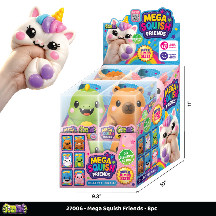 Fun Doh MEGA 5" Dough Squishy Friends Sensory Toy- 8/Display: Wholesale Price