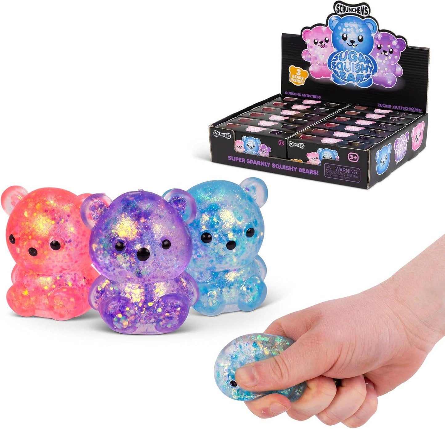 PREORDER ARRIVES SEPTEMBER Scrunchems® Sugar Diddy Bears Squishy Fidget Toy (3pc)