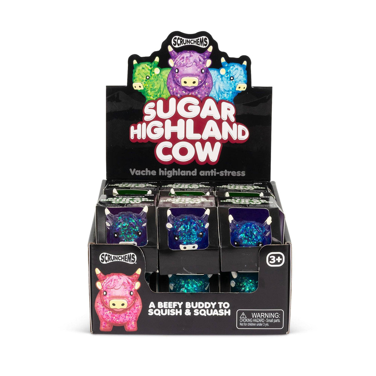 NEW ARRIVAL!! Scrunchems Sugar Highland Cow Squishy Fidget Toy MYSTERY COLOR