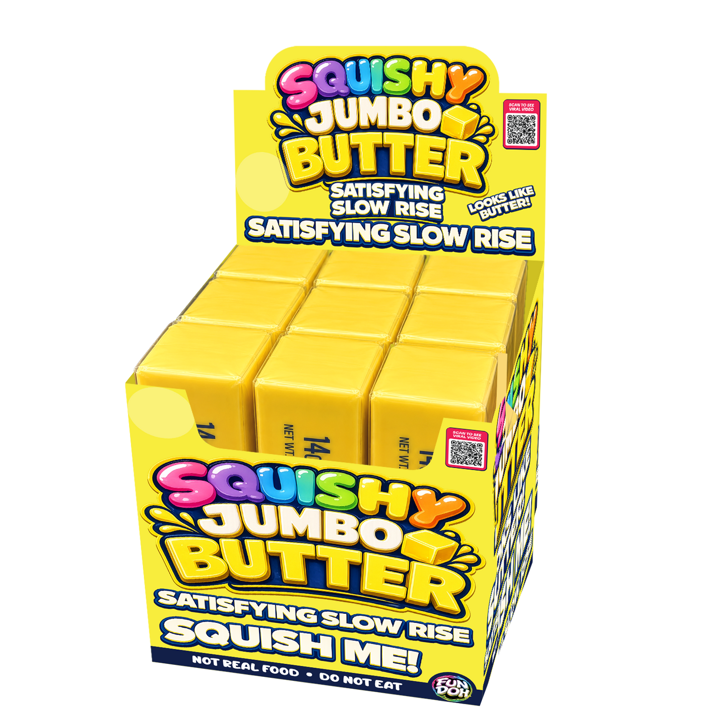 NEW ARRIVAL Fun Doh 10" JUMBO Butter Squish Slow Rise Toy-