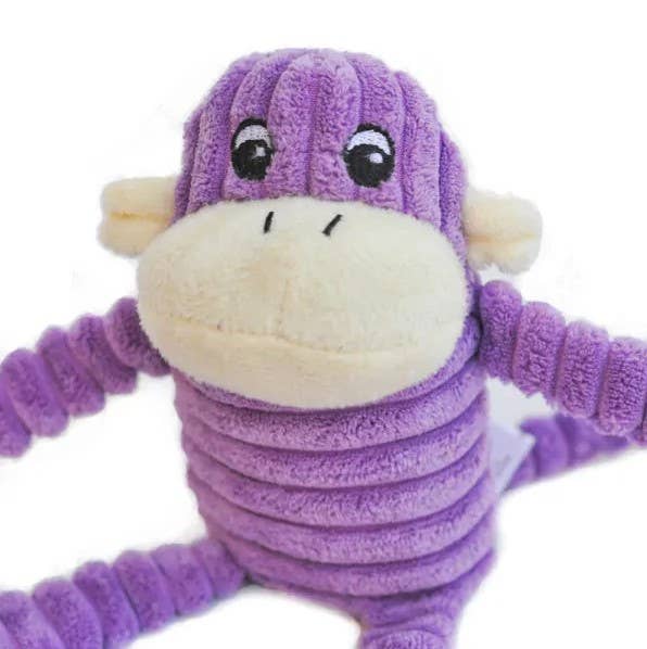 ZippyPaws Spencer Crinkle Monkey Purple Small