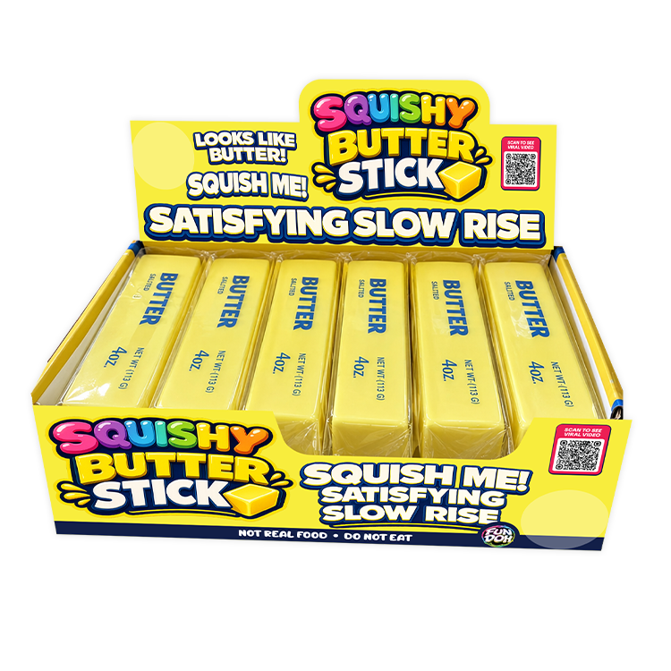 NEW ARRIVAL  Fun Doh 6" Butter Stick Slow Rise Fidget Toy -