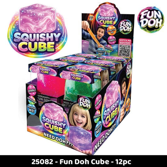 ARRIVING EARLY JUNE Fun Doh Squish & Squeeze Sparkle Cube Fidget Toy