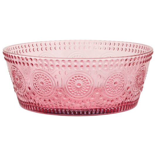 7" Dia Pink Codi Glass Bowl