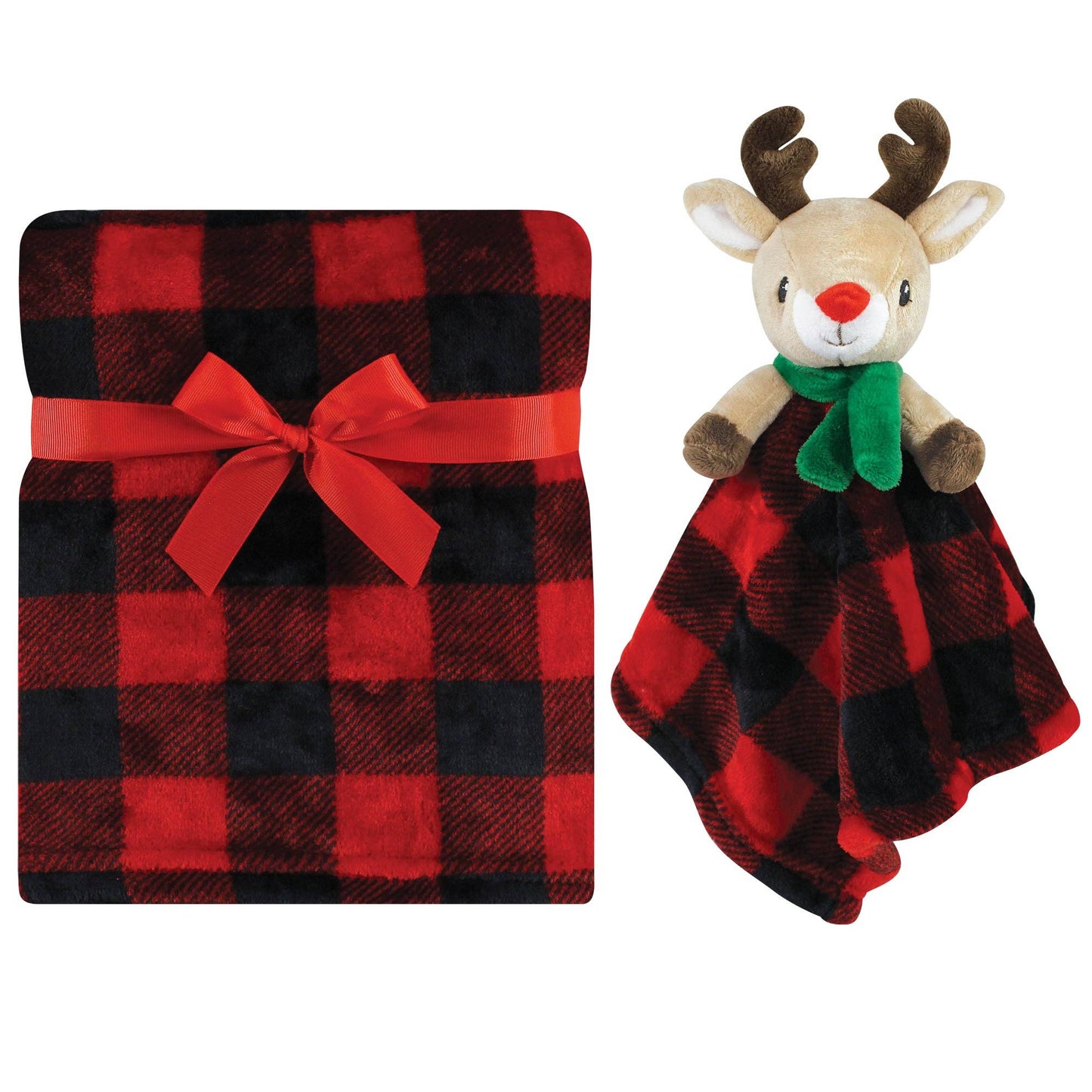 CYBER MONDAY SALE 50% OFF!!! SHIPPERS CHOICE Hudson Baby Plush Blanket with Security Blanket, Reindeer