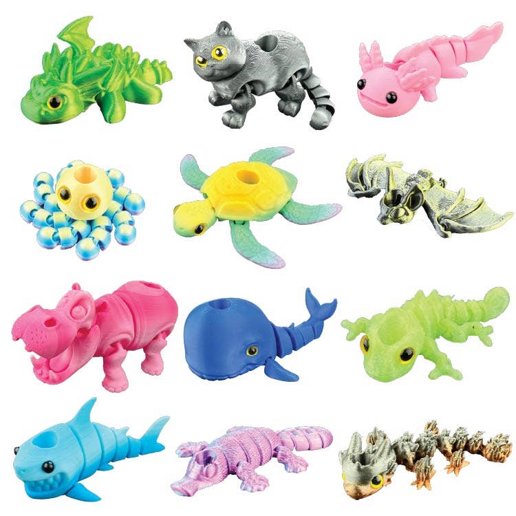 Straw Toppers 3D Printed Decoration Assortment - 12/Display: Wholesale Price