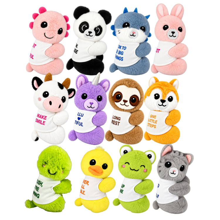 Emotioal Support Clip-on Soft Plush Animals - 12/Display: Wholesale Price