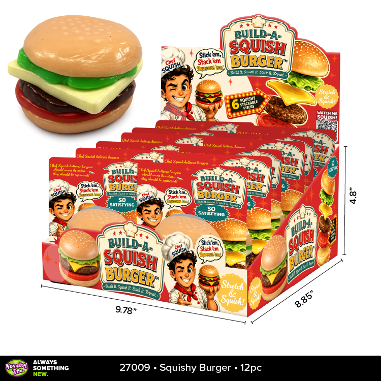 Fun Doh Build A Squish Burger Stack Sensory Toy - 12/Display: Wholesale Price
