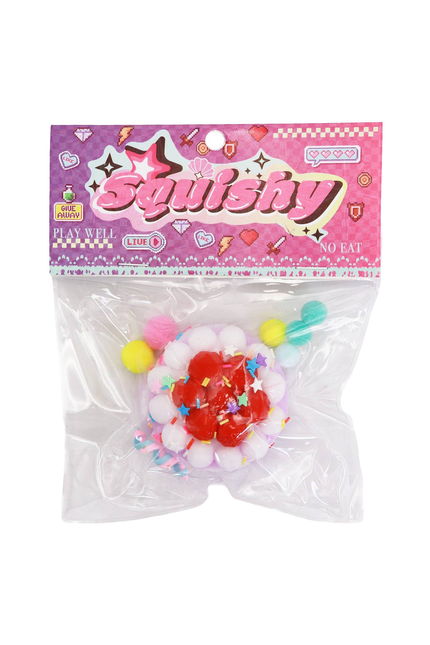 Sprinkled Strawberry Shortcake Jiggly Mochi Sticky Squishy