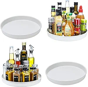 Amolliar Lazy Susan Turntable Organizer white set of 2
