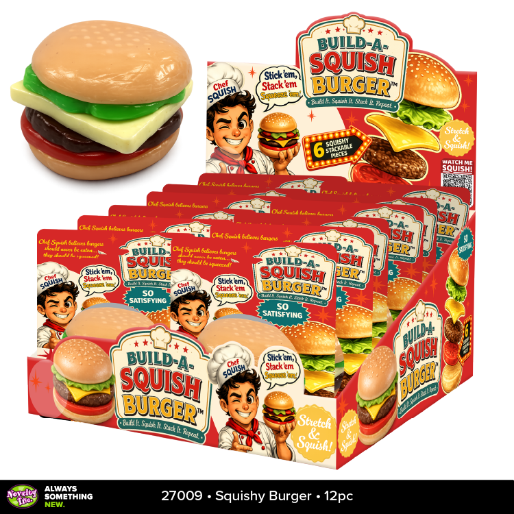 Fun Doh Build A Squish Burger Stack Sensory Toy - 12/Display: Wholesale Price