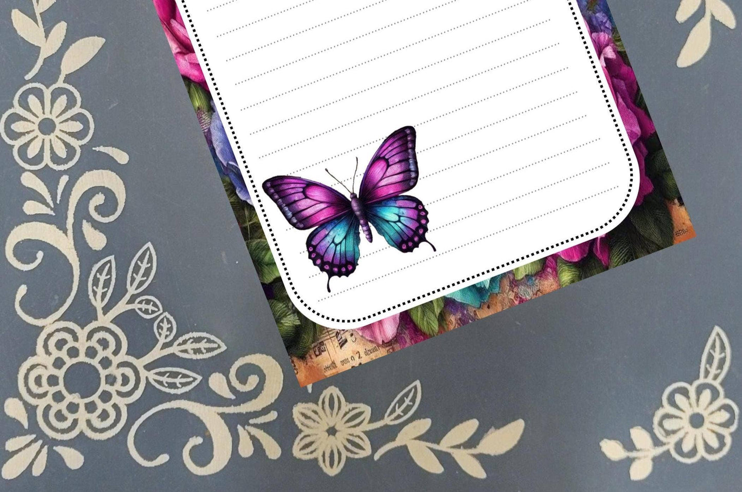 Notepad Butterfly & Floral Stationery