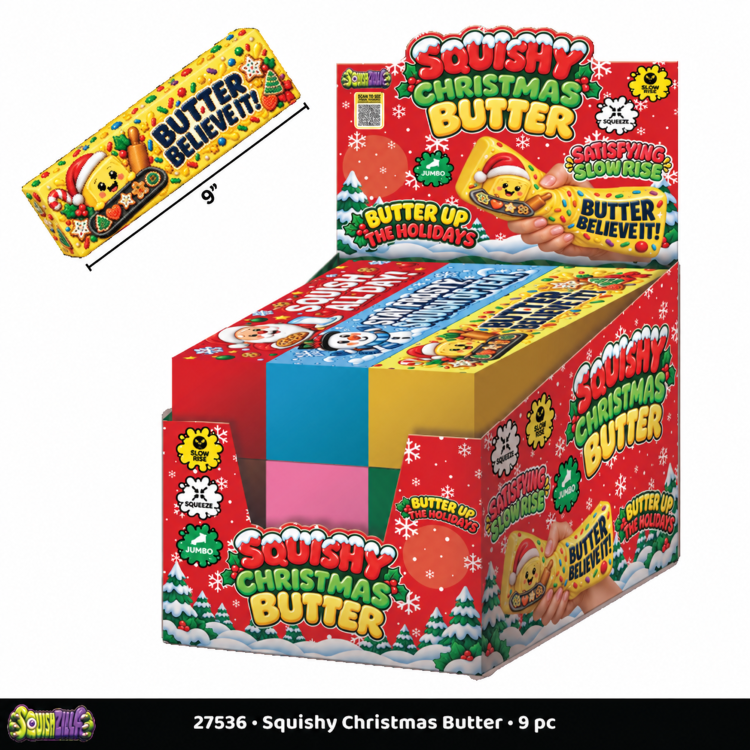 Fun Doh 10" Christmas JUMBO Butter Slow-Rise Toy - 9/Display: Wholesale Price