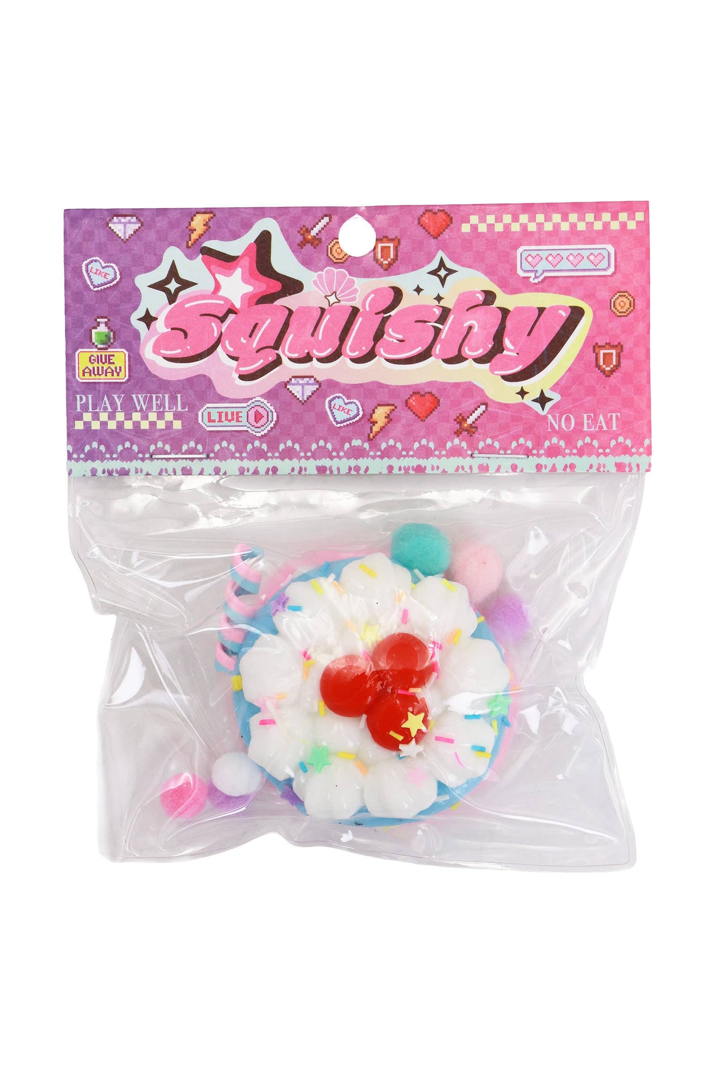 Sprinkled Strawberry Shortcake Jiggly Mochi Sticky Squishy