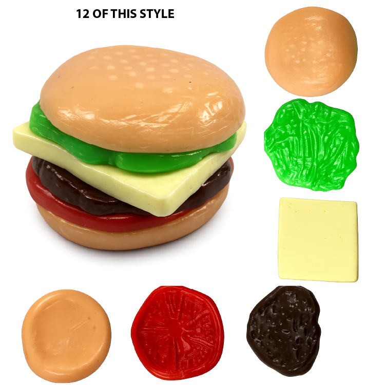 Fun Doh Build A Squish Burger Stack Sensory Toy - 12/Display: Wholesale Price