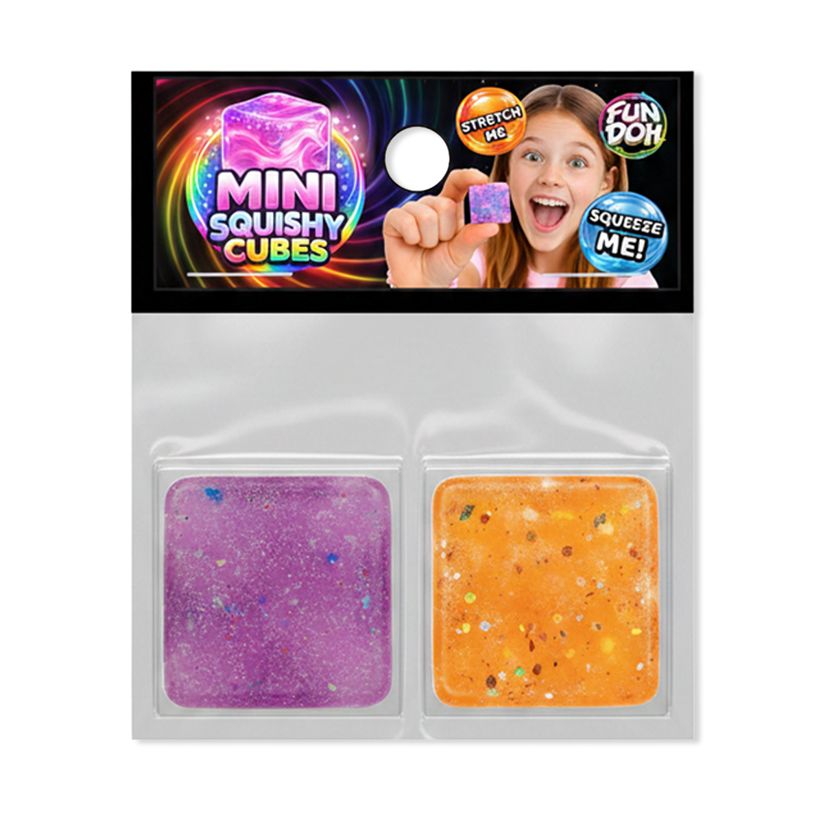 Fun Doh MINI Squishy Cube 2 Pack VIRAL MYSTERY COLOR