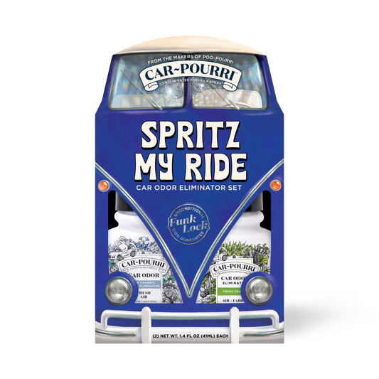Car~Pourri Air + Fabric Spritz My Ride 1.4oz 2 pack Gift Set F121