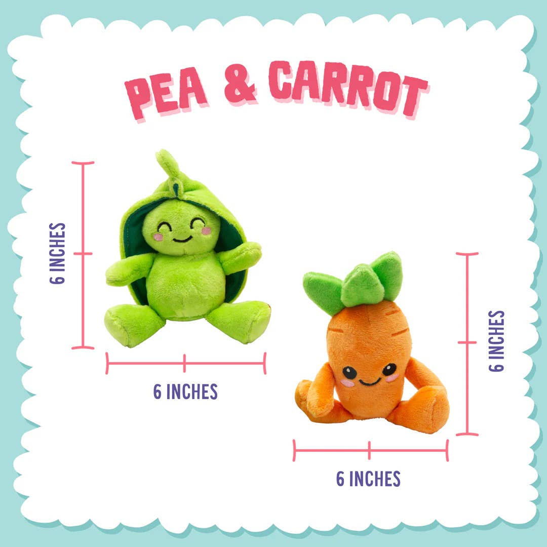 SnugArooz Pea and Carrot Plush Dog Toy 2pk