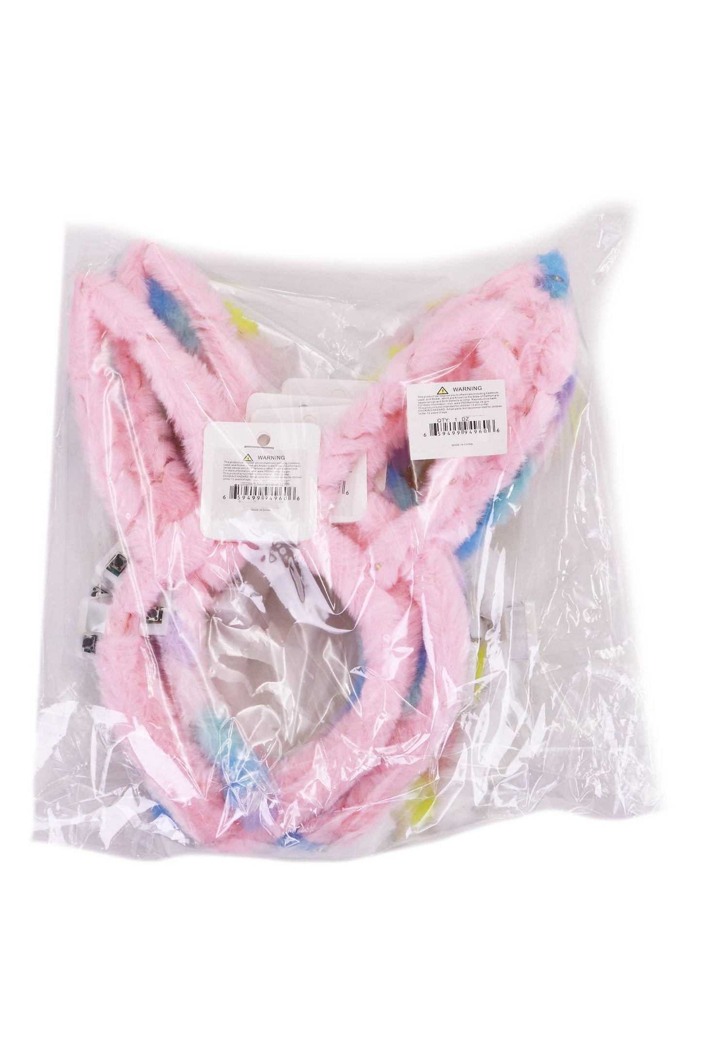 Pointy Hollow-Out Pastel Bunny Ears Fuzzy Faux Fur Hairband~COLOR SHIPPERS CHOICE